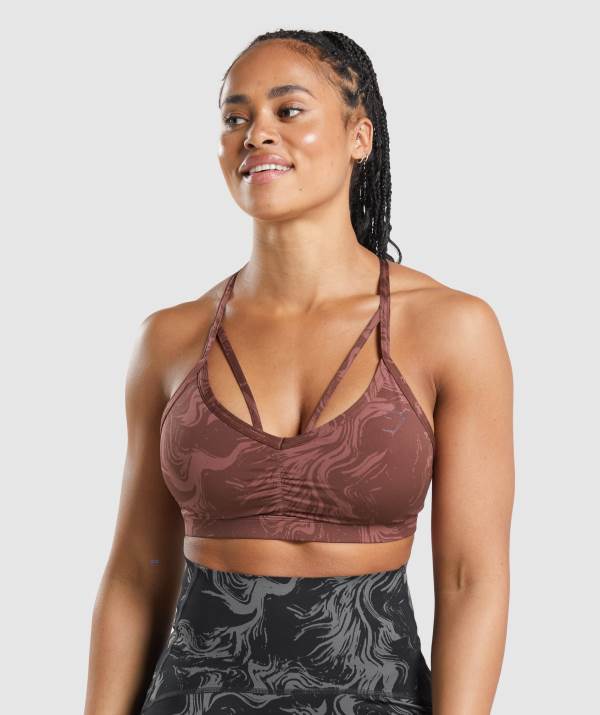 Damske Športové Podprsenky Gymshark GS Power Ruzove Hnede | BX4109765